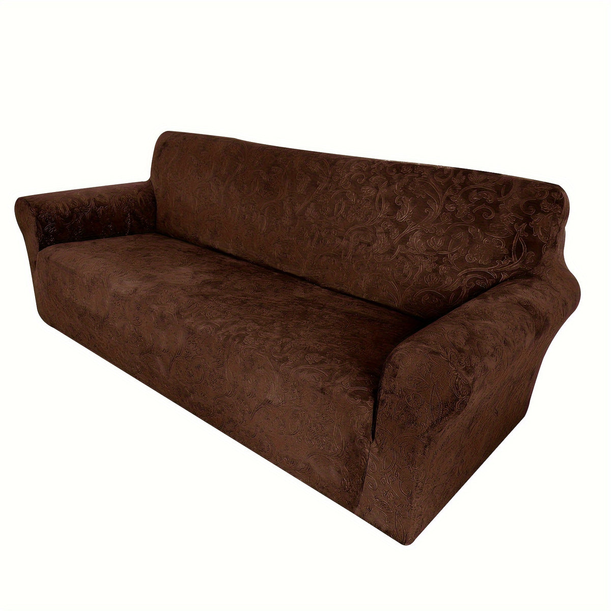 Housse de canapé extensible en velours à motif fleuri anti-griffes, compatible fauteuil, canapé deux places, canapé trois places