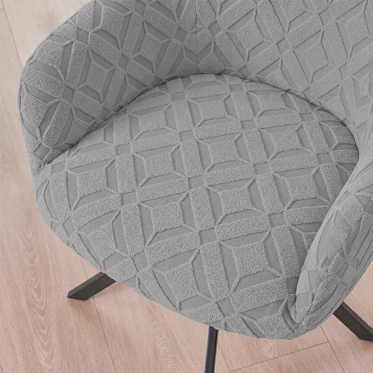 Housse de fauteuil extensible en polaire jacquard, housse posée