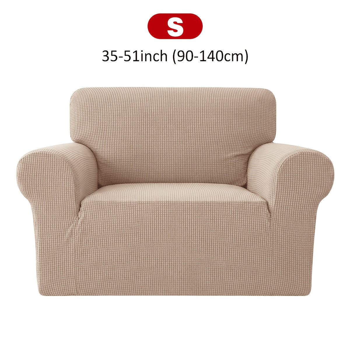 Housse de canapé extensible en velours côtelé jacquard à maille gaufrée, mise en situation