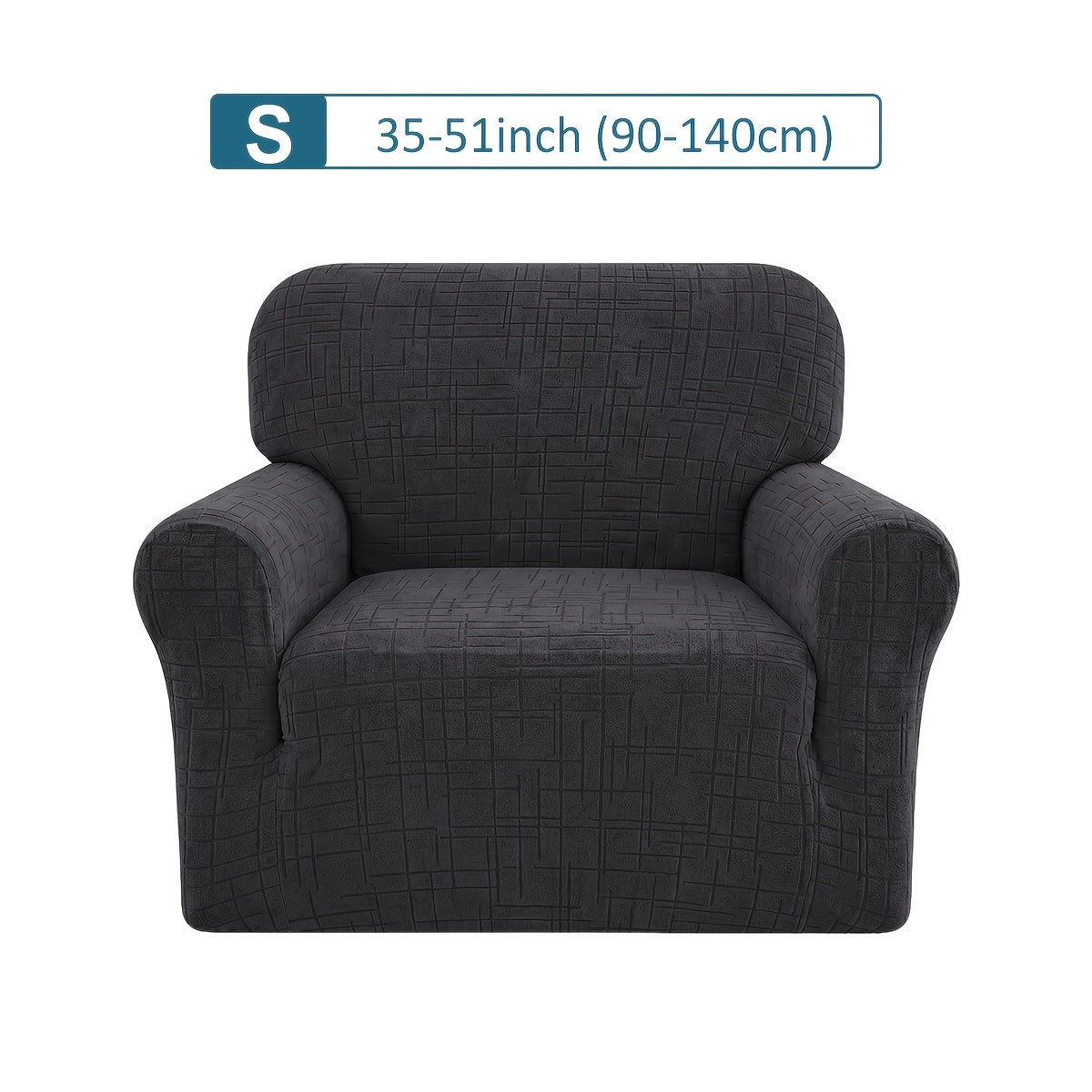 Housse de canapé extensible en polaire jacquard, détail de l'ourlet