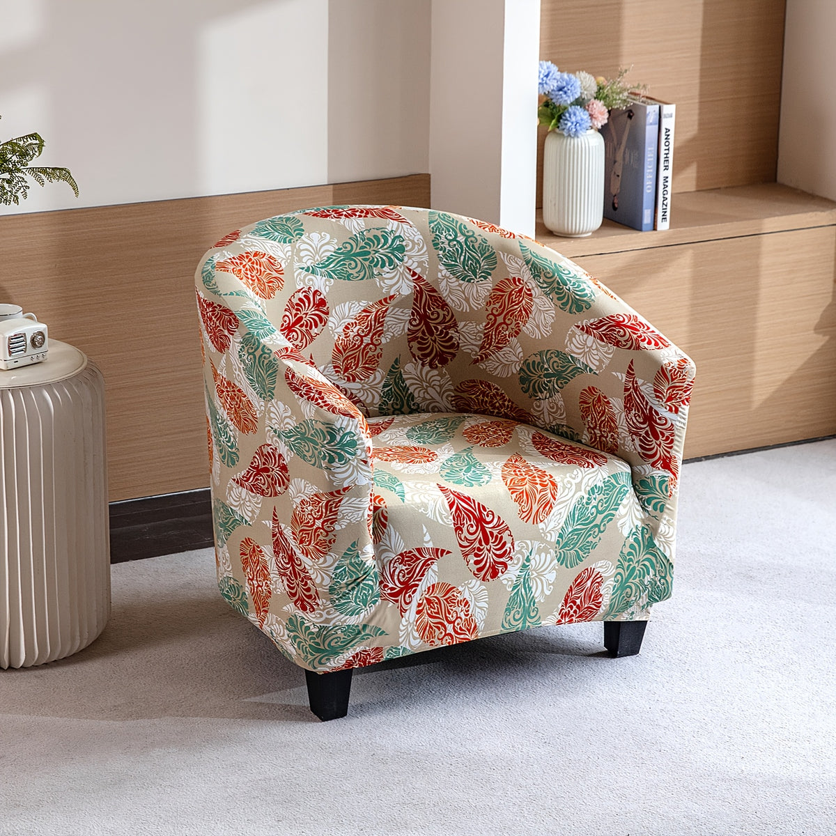 Housse de canapé extensible en fibre de lait imprimée d'esprit vintage, autre coloris