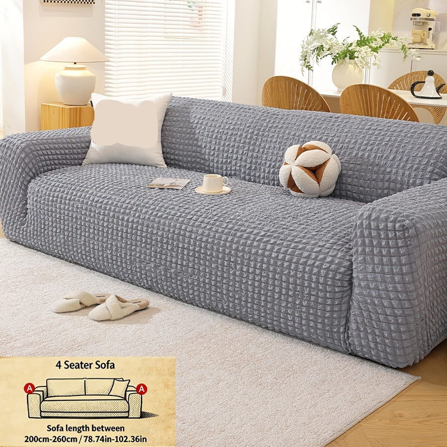 Housse de canapé épaisse extensible en polyester, mise en situation