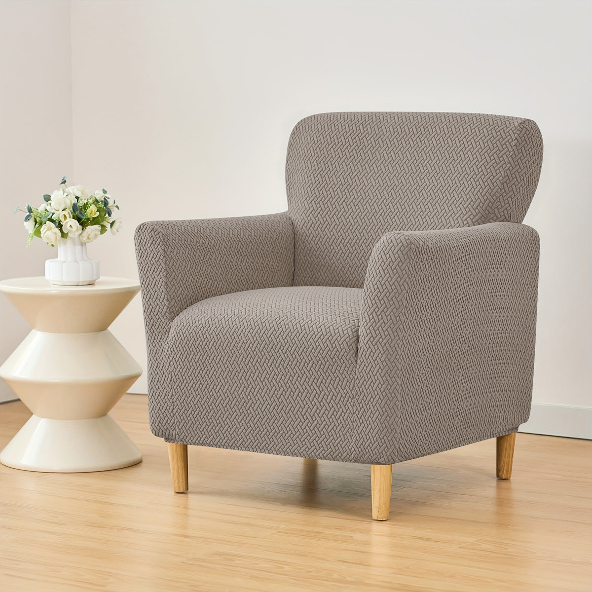 Housse de fauteuil extensible en polaire jacquard pour fauteuil, compatible fauteuil Image