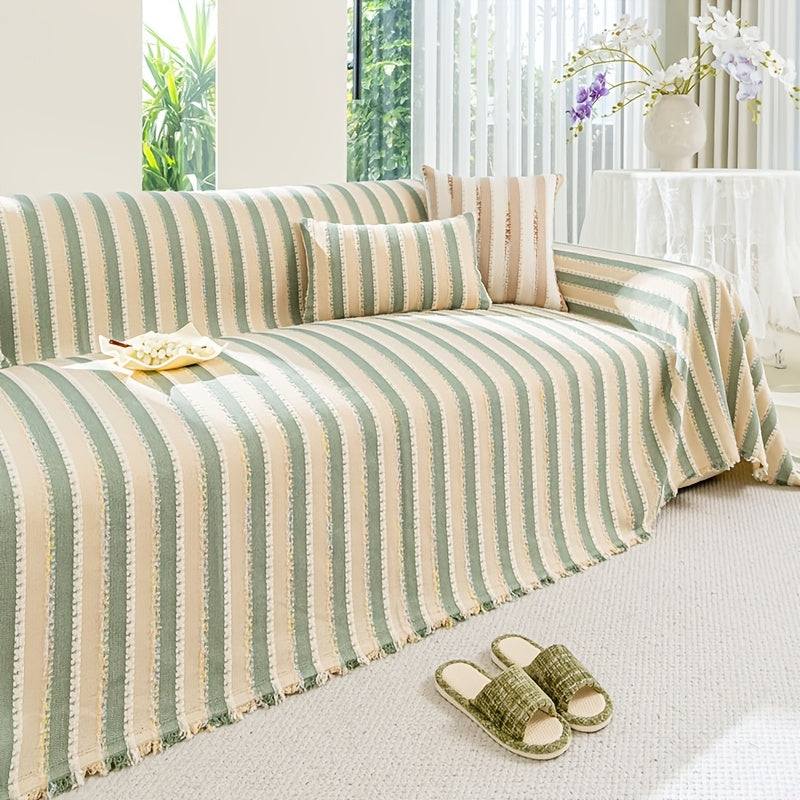 Housse de canapé, gros plan sur le tissu