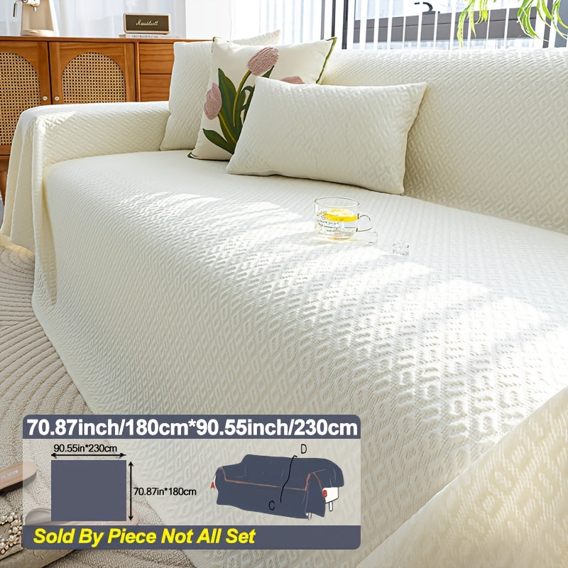 Housse de canapé en jacquard à motif losange, tissu de 400 à 450 g/m²