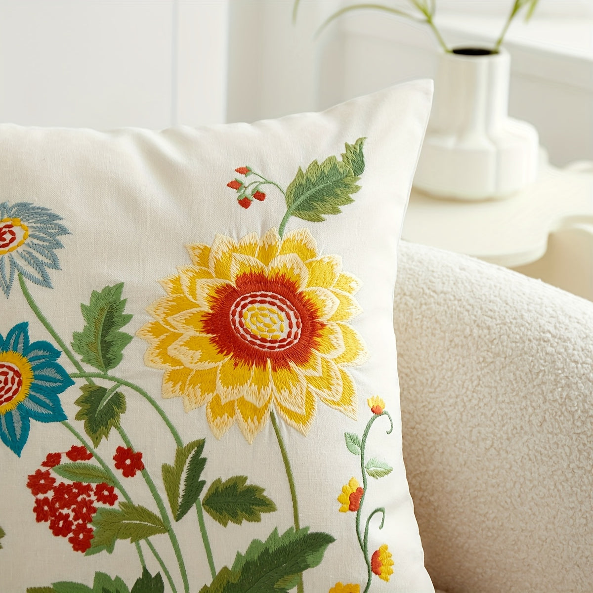 Housse de canapé à motif fleuri d'esprit campagne, visuel produit