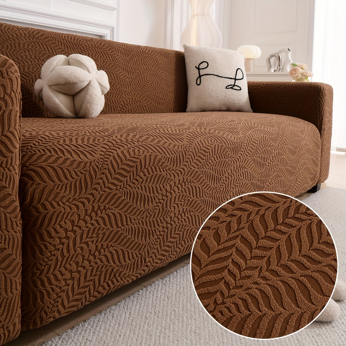 Housse de canapé épaisse extensible en polaire jacquard