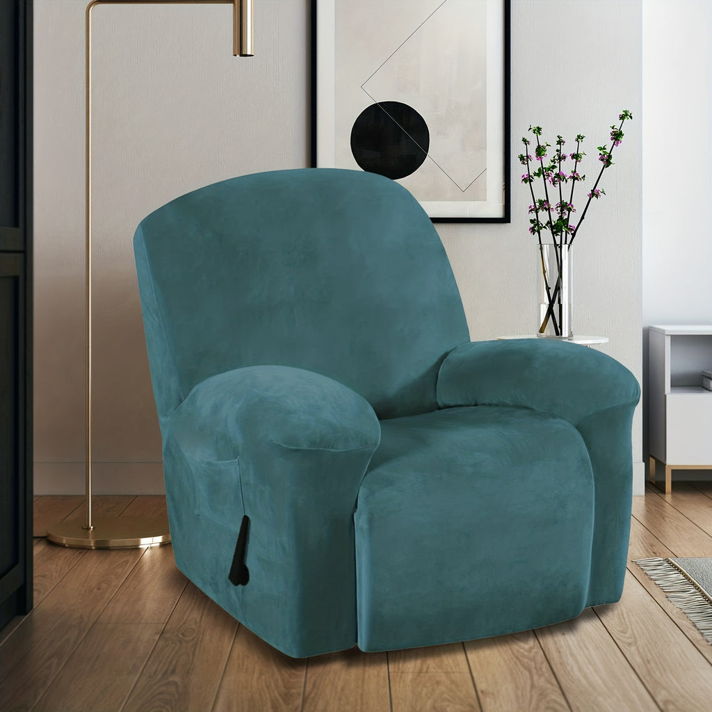 Housse de fauteuil épaisse extensible en velours, visuel produit