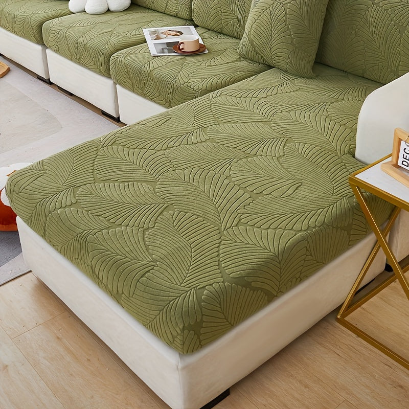 Housse de canapé en polaire jacquard à housses séparées, gros plan sur le tissu