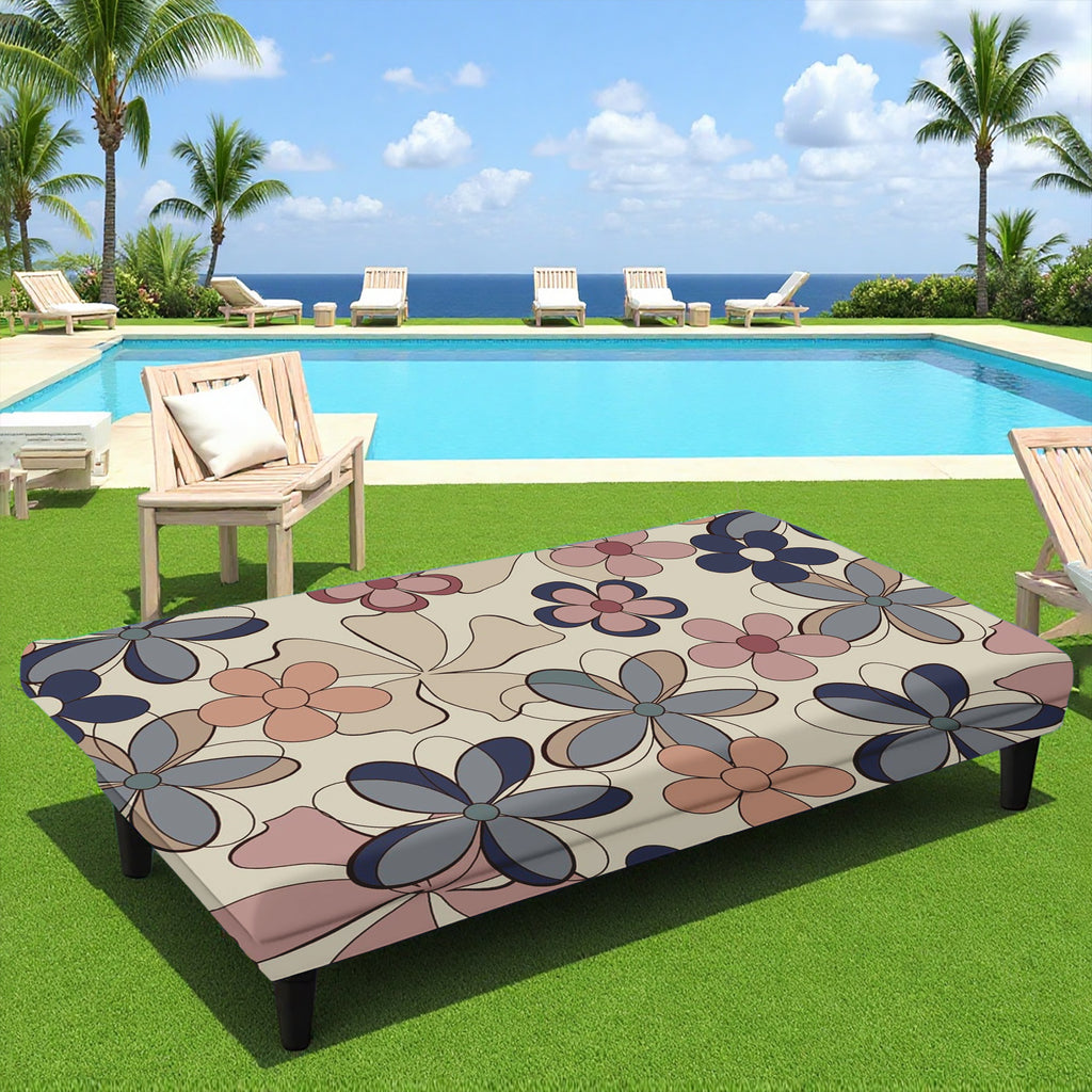 Housse de canapé extensible en fibre de lait imprimée à motif fleuri, vue d'ensemble