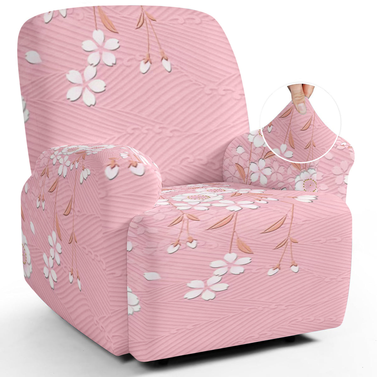 Housse de canapé extensible en fibre de lait imprimée à motif fleuri au rendu
