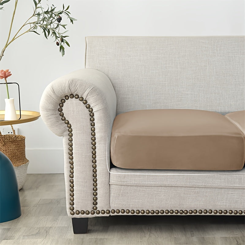 Housse de coussin extensible en velours antidérapante, détail de la finition