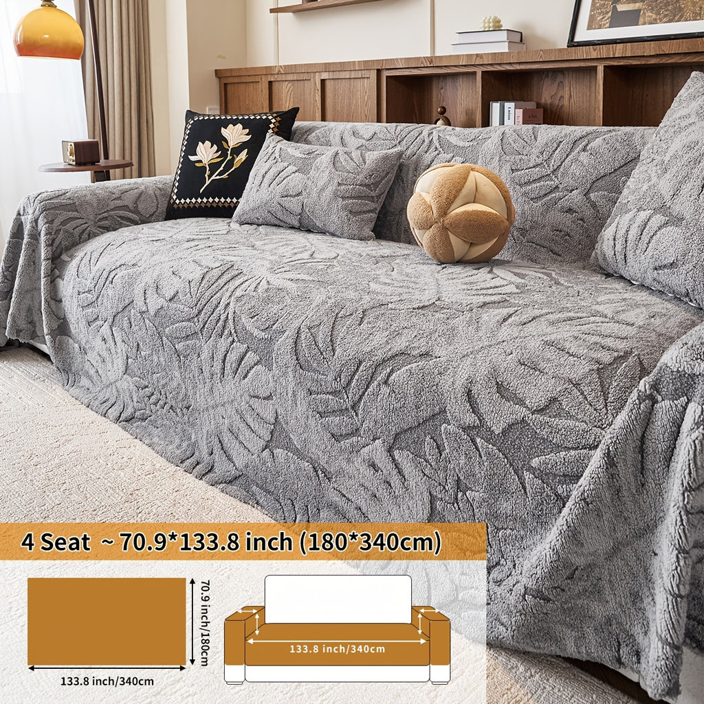 Housse de coussin épaisse en chenille matelassée antidérapante à housses, gros plan sur le tissu