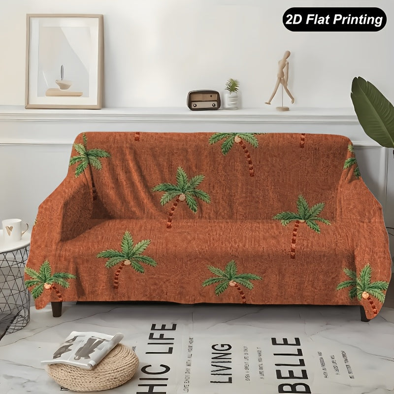 Housse de canapé en peluche à motif tropical Image