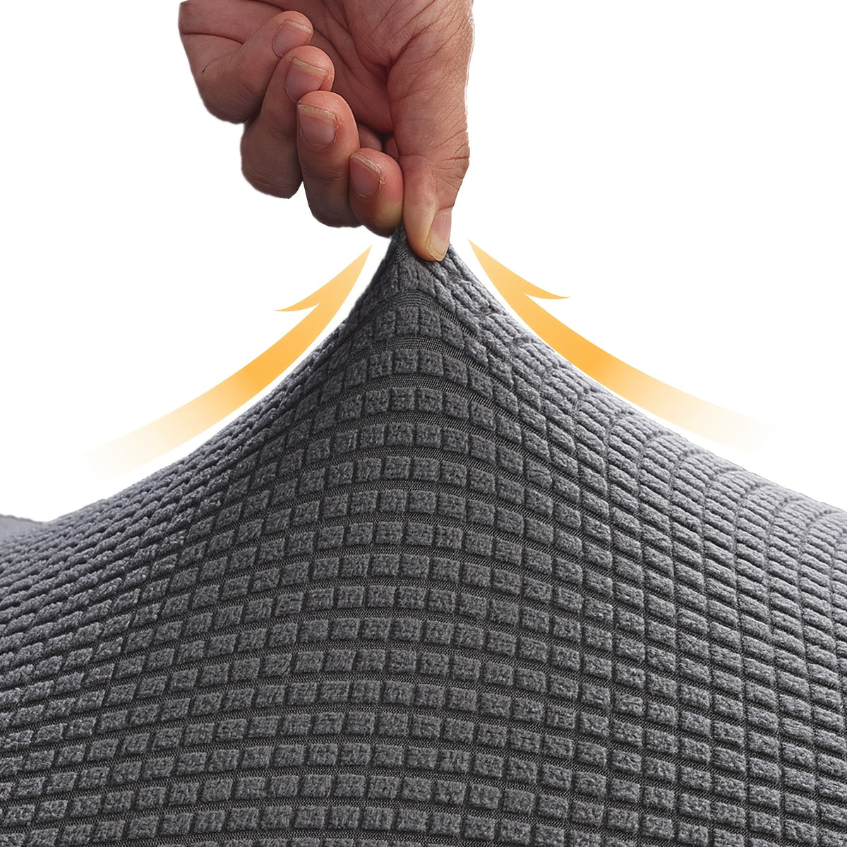 Housse de chaise épaisse extensible en polaire jacquard, gros plan sur le tissu