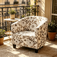 Housse de canapé extensible en fibre de lait imprimée à motif fleuri — détail de la matière : fibre de lait