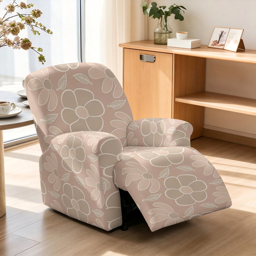 Housse de canapé extensible en fibre de lait imprimée à motif fleuri au rendu — détail de la matière : fibre de lait