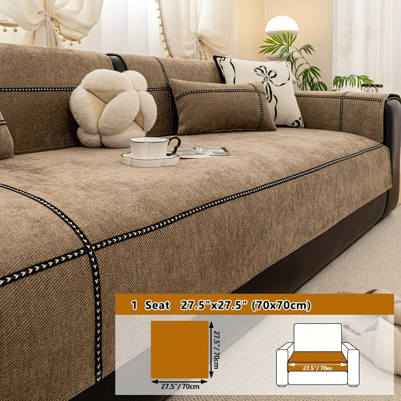 Housse de coussin épaisse en chenille antidérapante — détail de la matière : chenille Image