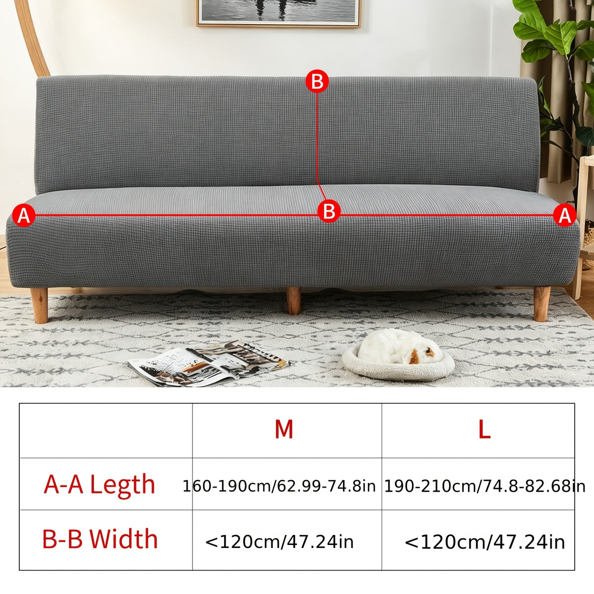 Housse de canapé extensible en polaire jacquard à carreaux sans accoudoirs, visuel produit