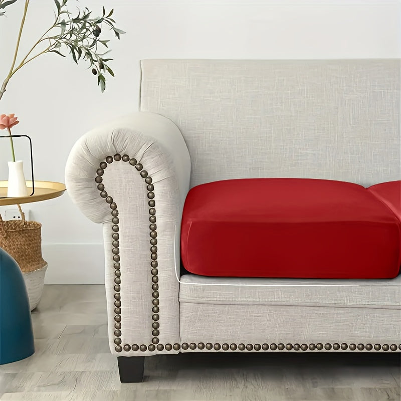 Housse de coussin extensible en velours pour fauteuil, gros plan sur le tissu
