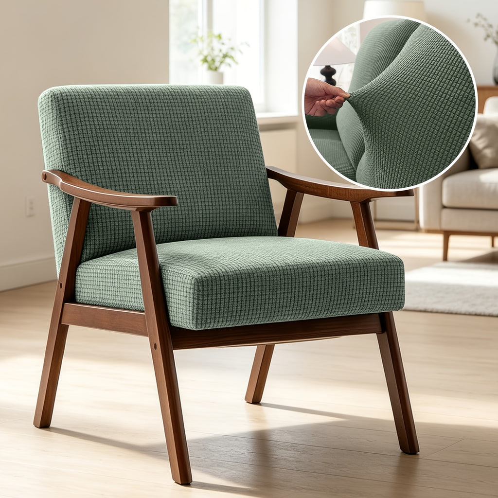 Housse de chaise épaisse extensible en polaire jacquard, gros plan sur le tissu