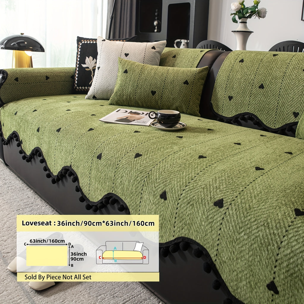 Housse de coussin en chenille jacquard antidérapante, vue de dos
