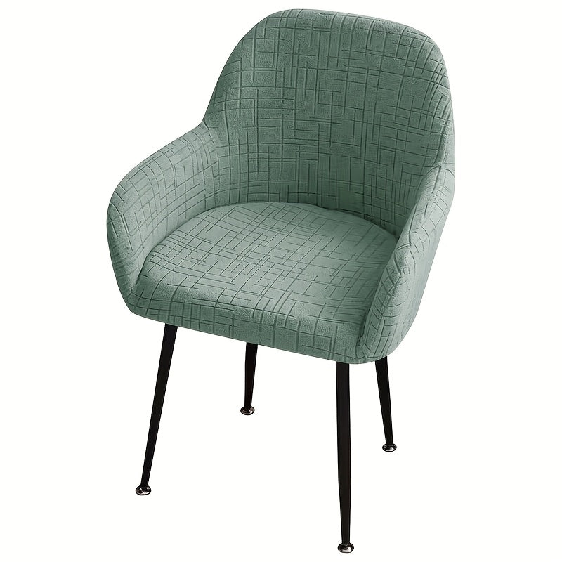 Housse de chaise extensible en polaire jacquard, vue de dos