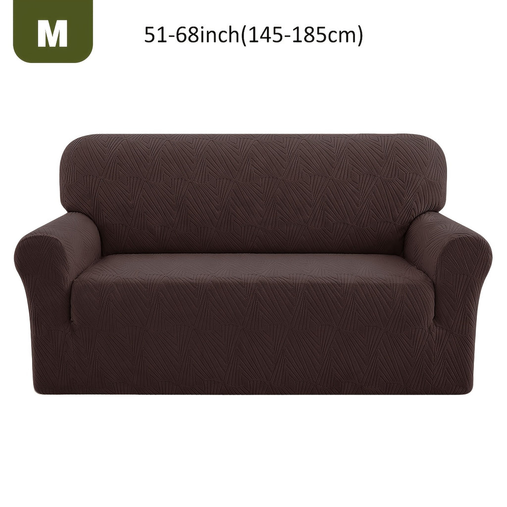 Housse de canapé extensible en polaire jacquard, mise en situation