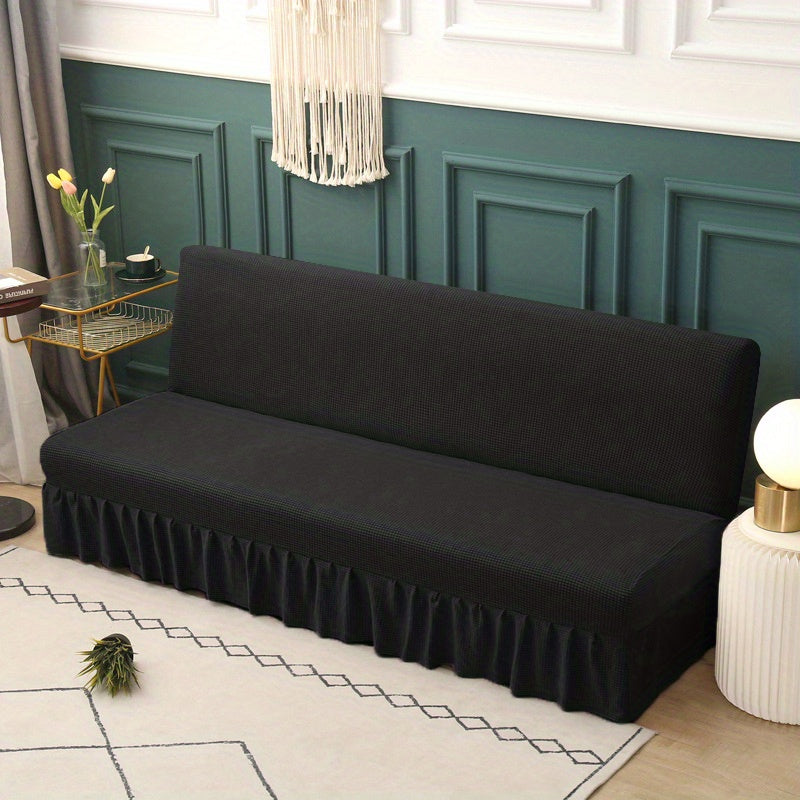 Housse de canapé extensible en velours côtelé à volants, autre coloris