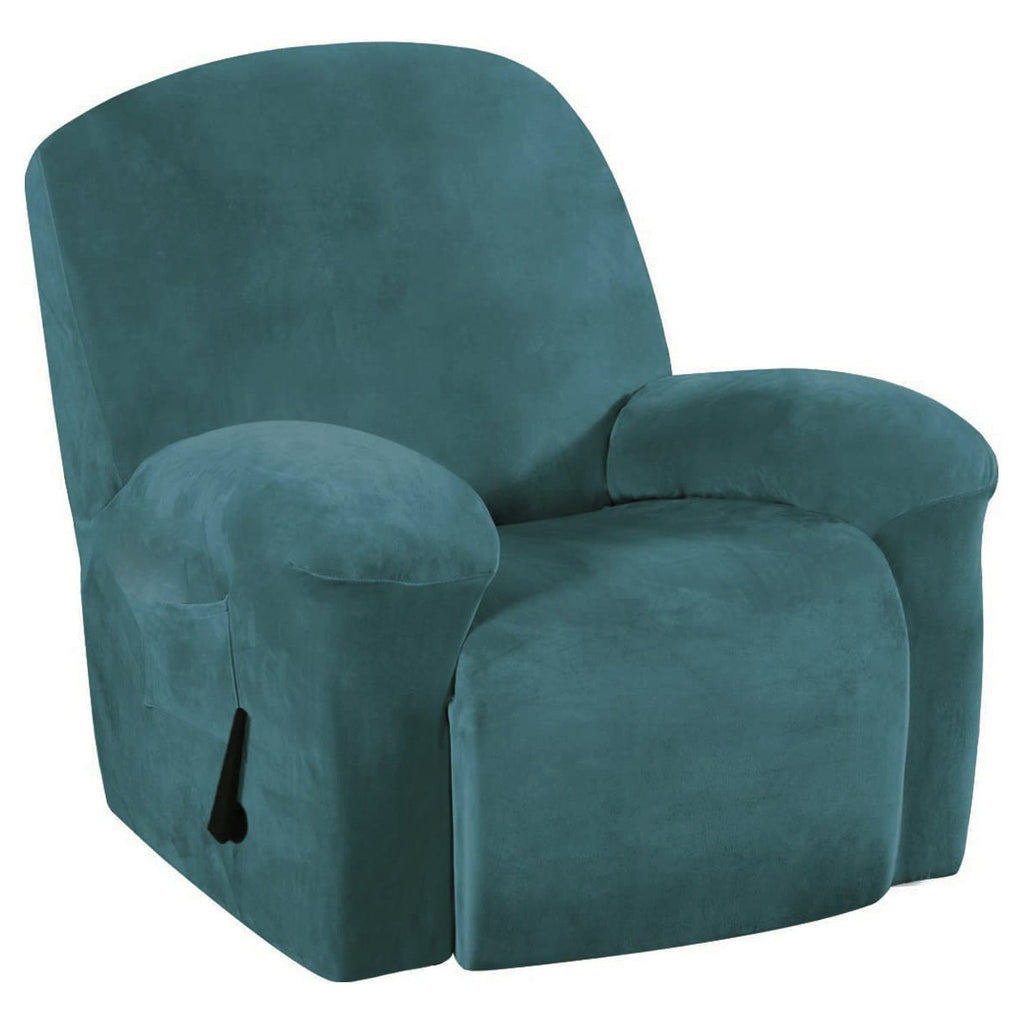 Housse de canapé extensible en velours, vue de dos