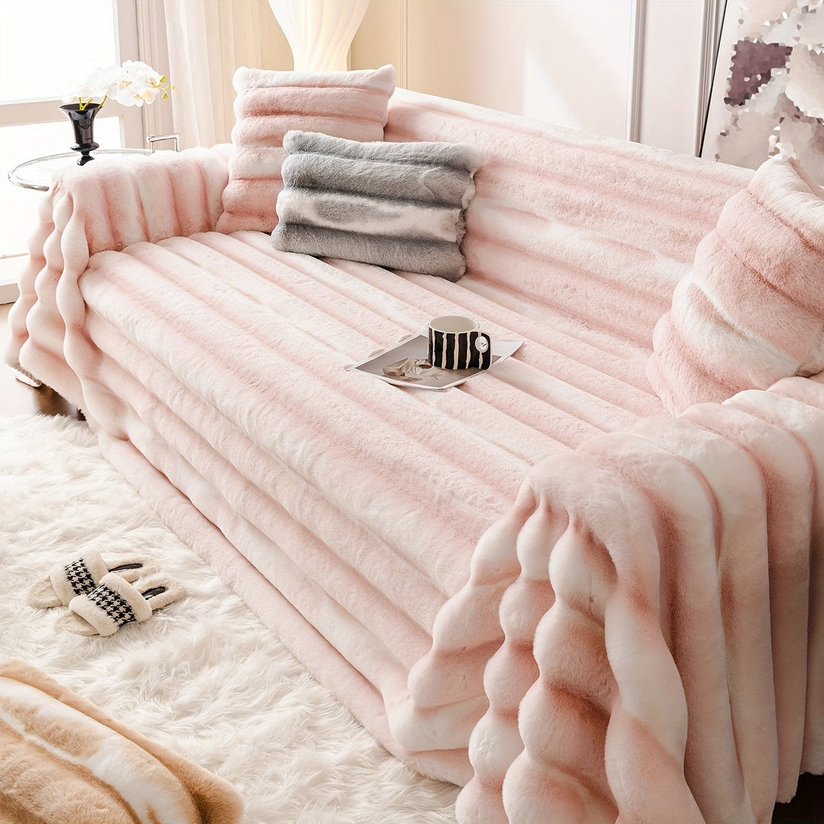 Housse de canapé en peluche, autre coloris