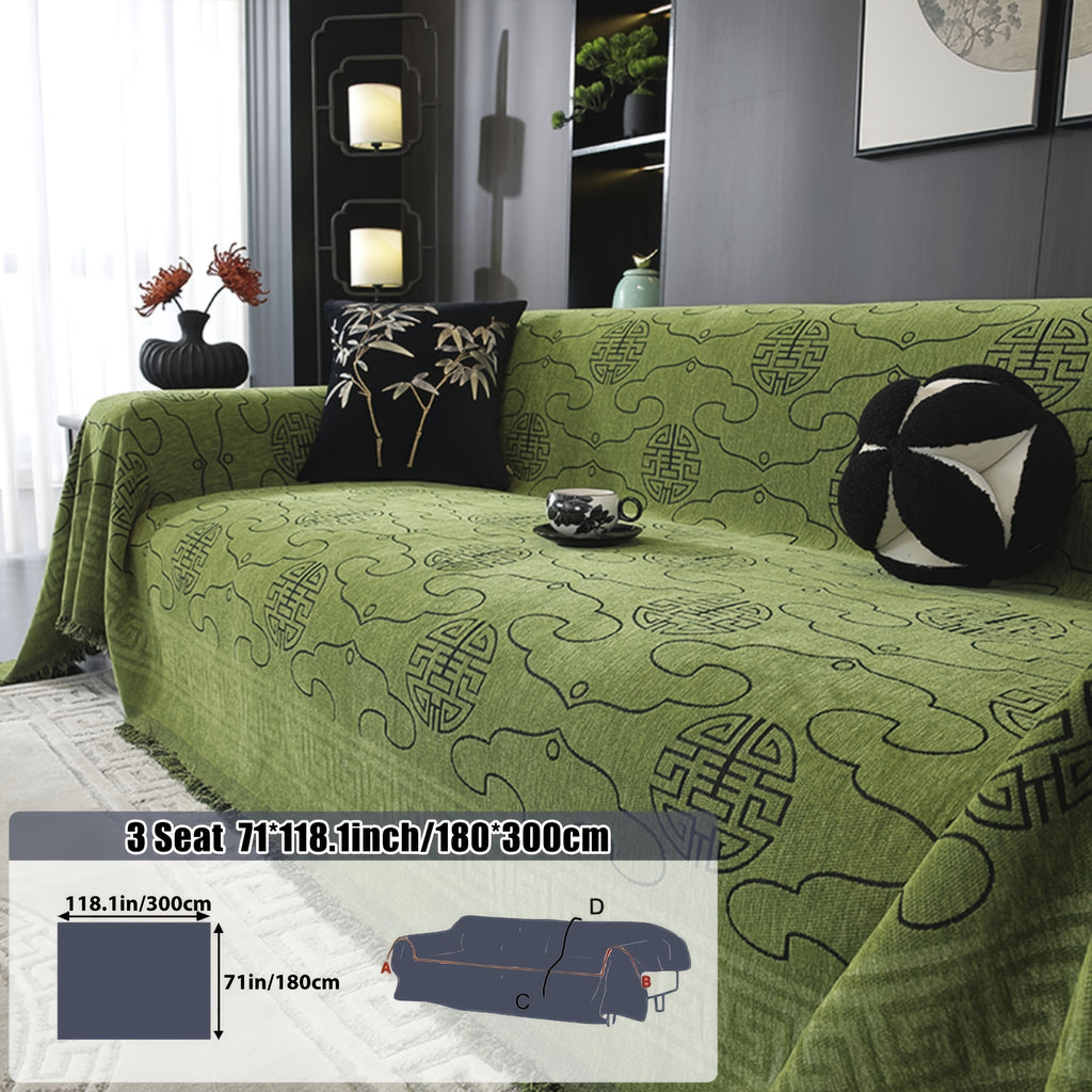 Housse de canapé épaisse en chenille jacquard, autre coloris