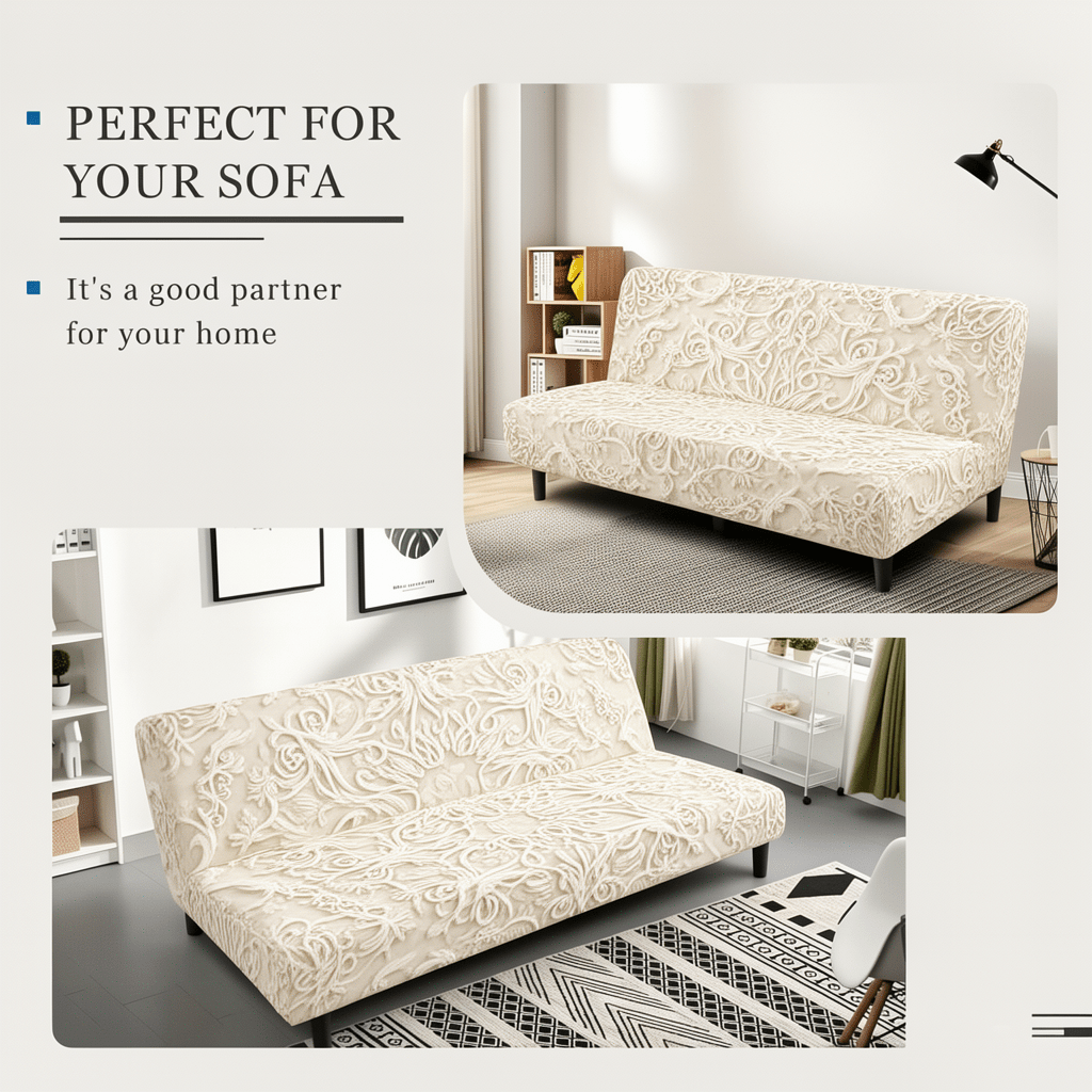 Housse de canapé extensible en fibre de lait imprimée à motif ethnique, housse posée