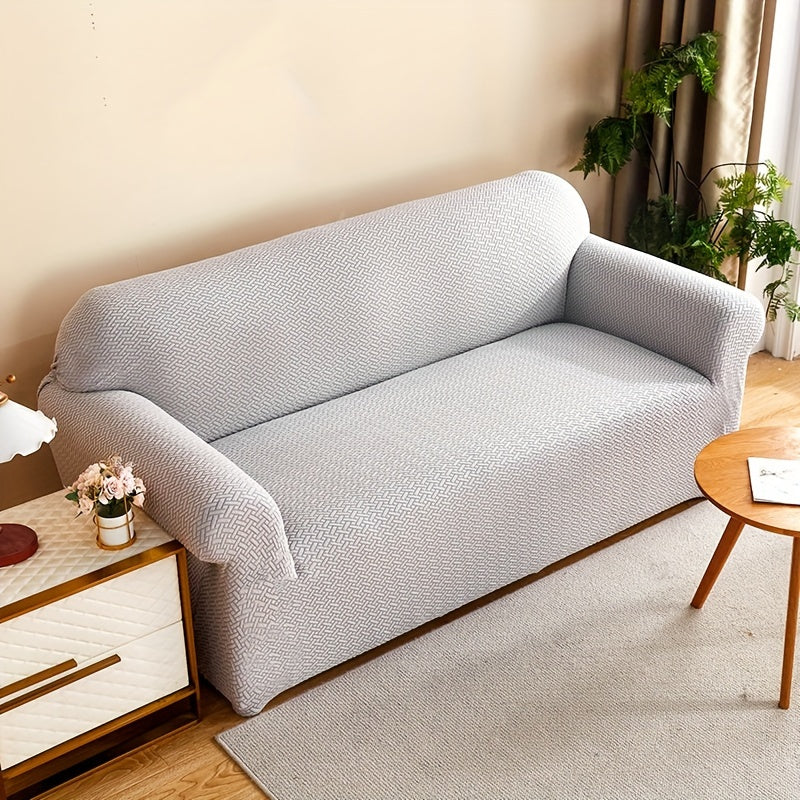 Housse de canapé extensible en polaire matelassée antidérapante, détail de la finition