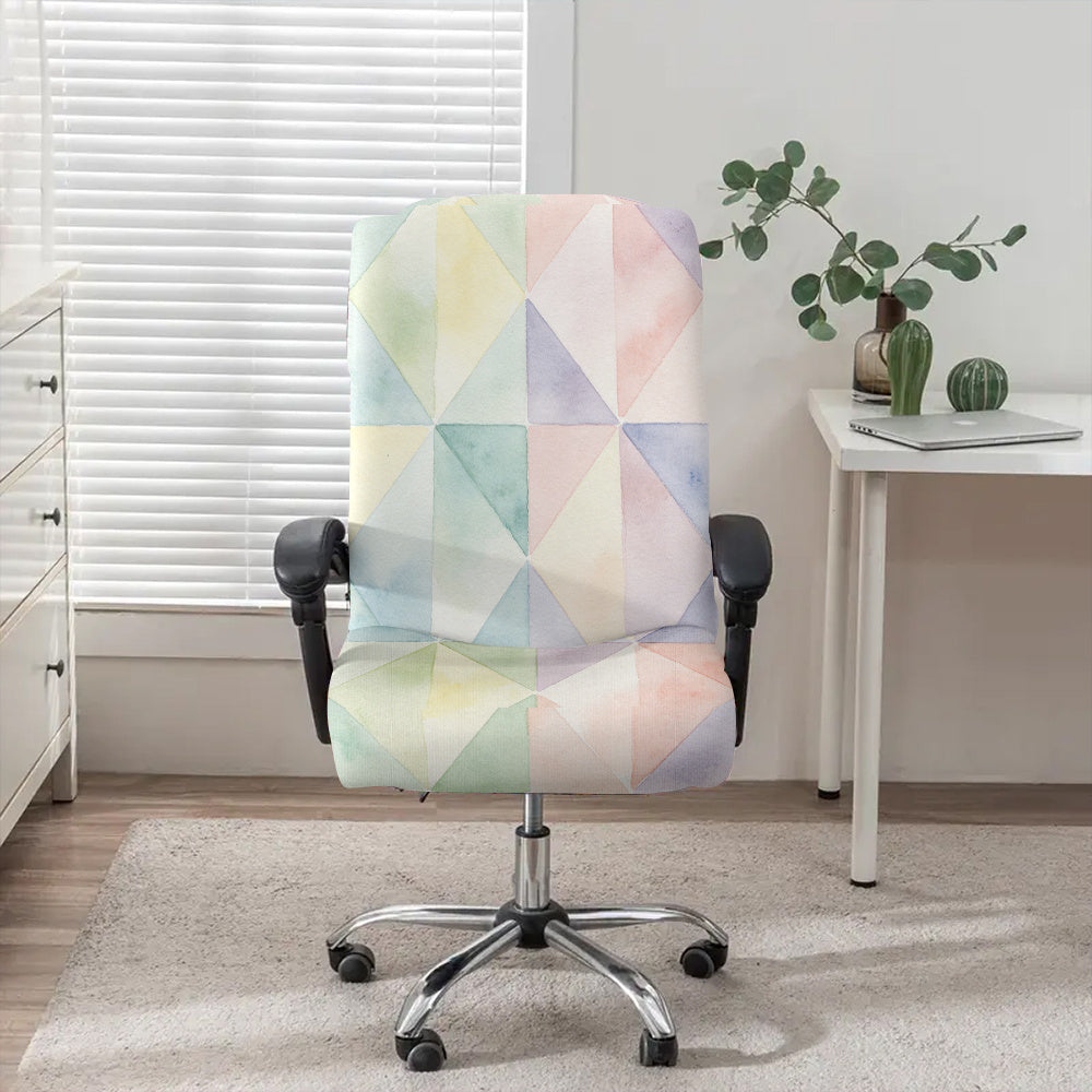 Housse de chaise extensible en fibre de lait à motif losange à fermeture Image