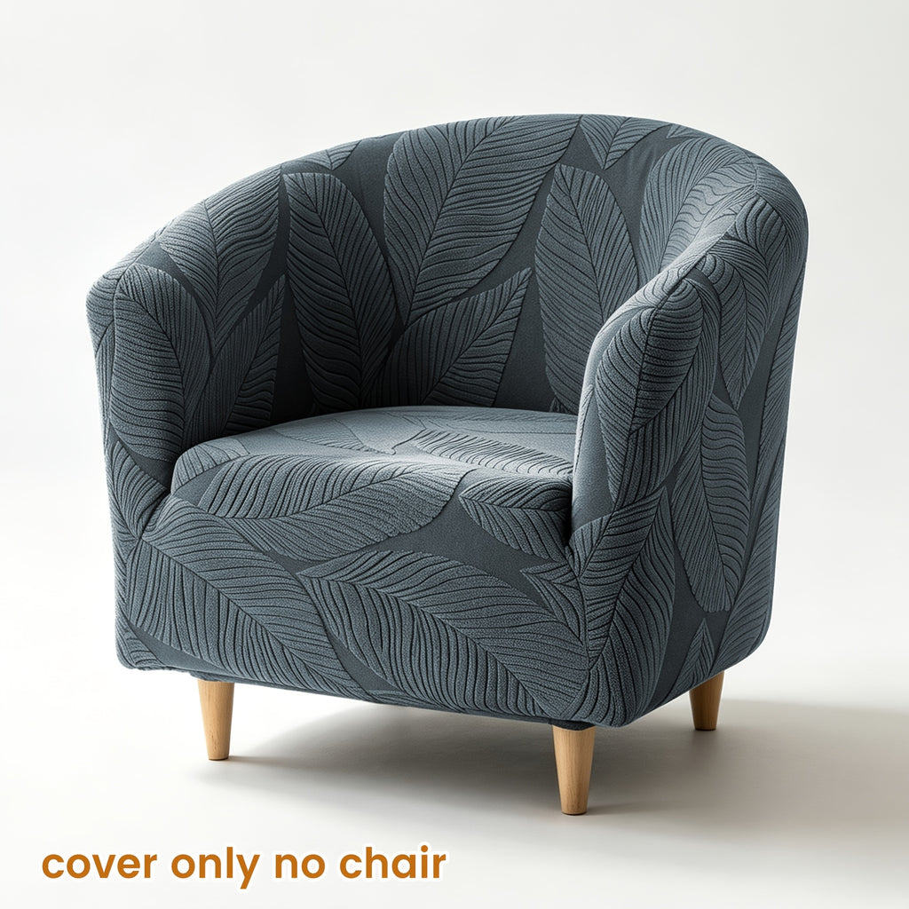 Housse de canapé extensible en polaire jacquard à motif feuillage, compatible fauteuil