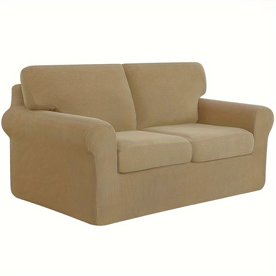 Housse de canapé épaisse extensible en polaire jacquard à housses séparées, tissu de 200 à 250 g/m²