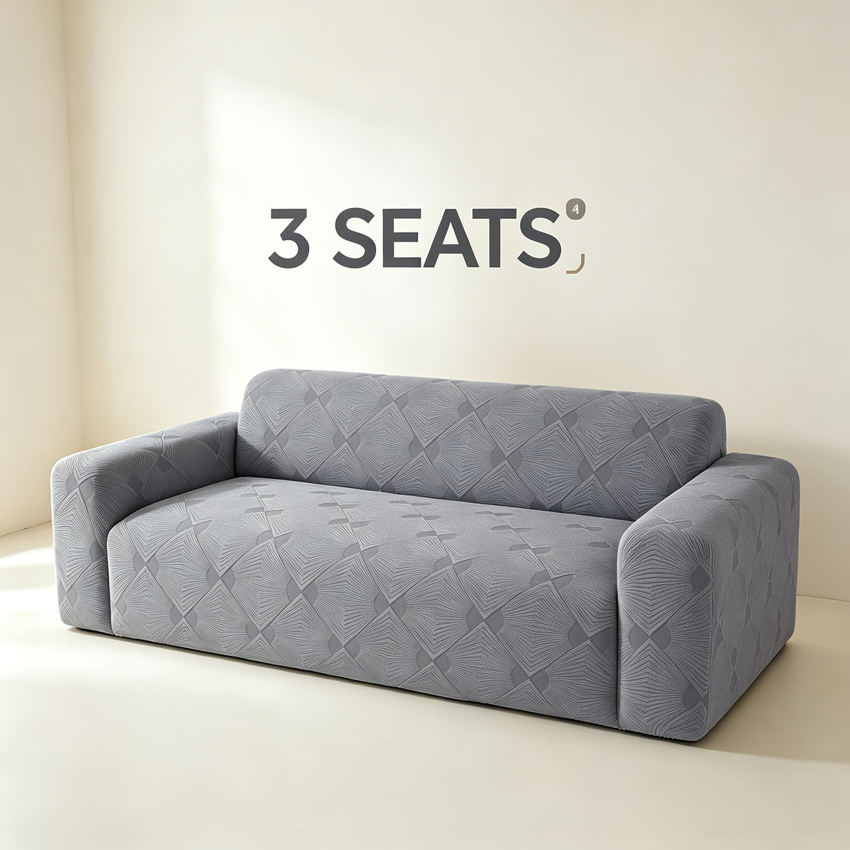 Housse de canapé extensible en polaire jacquard à rayures, vue de dos