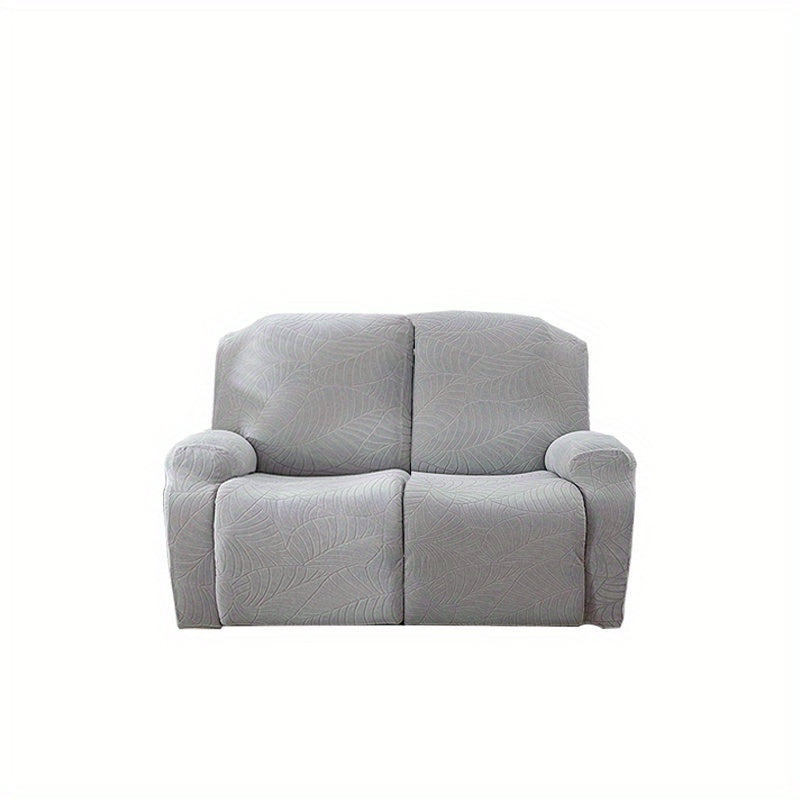 Housse de canapé épaisse extensible en polaire jacquard à motif feuillage, gros plan sur le tissu