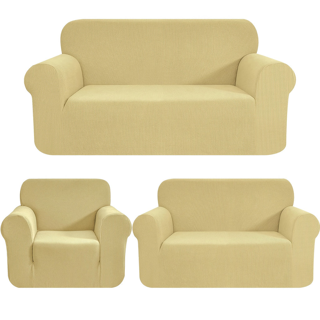 Housse de canapé extensible en polaire jacquard anti-griffes, visuel produit