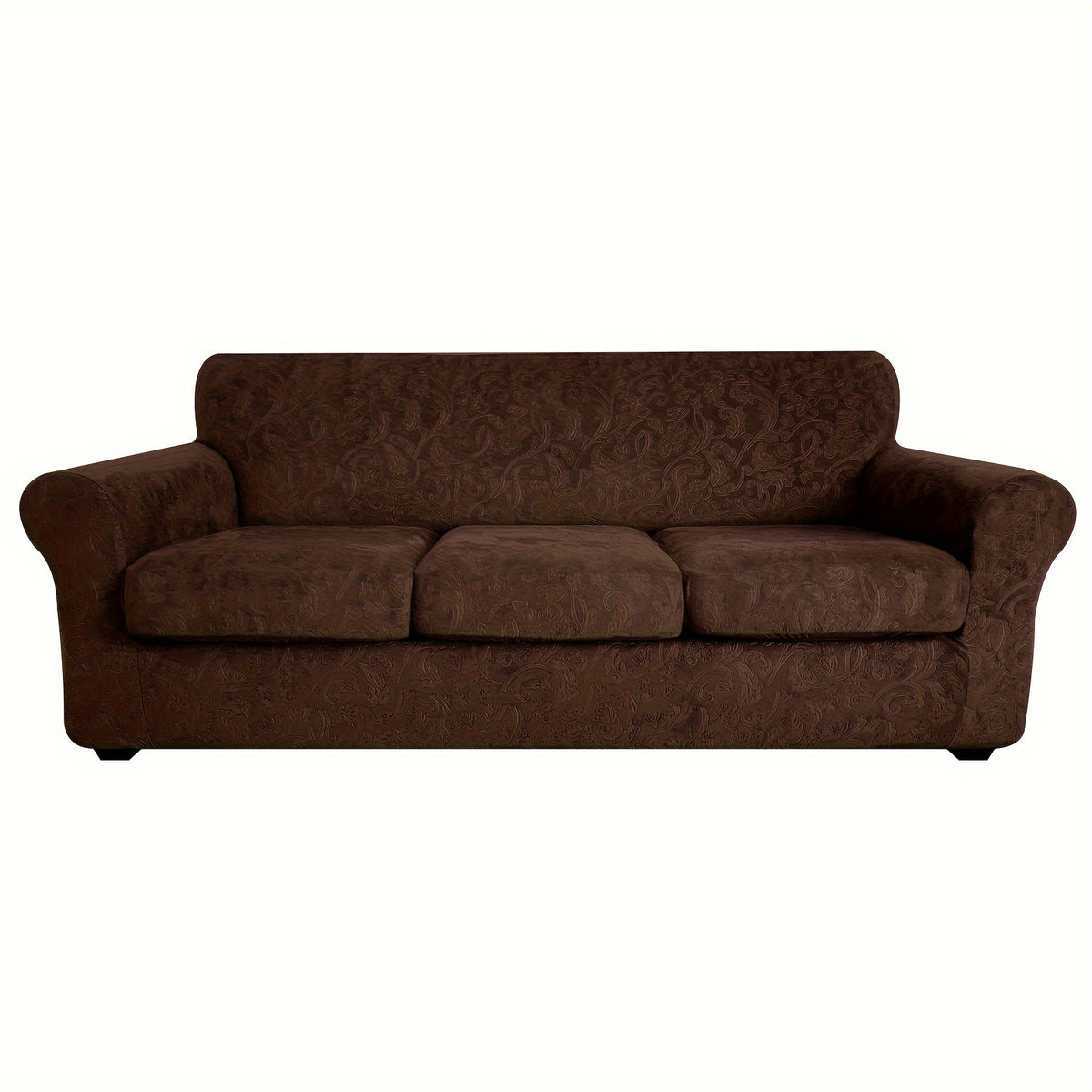 Housse de canapé extensible en polaire jacquard antidérapante à housses, vue d'ensemble
