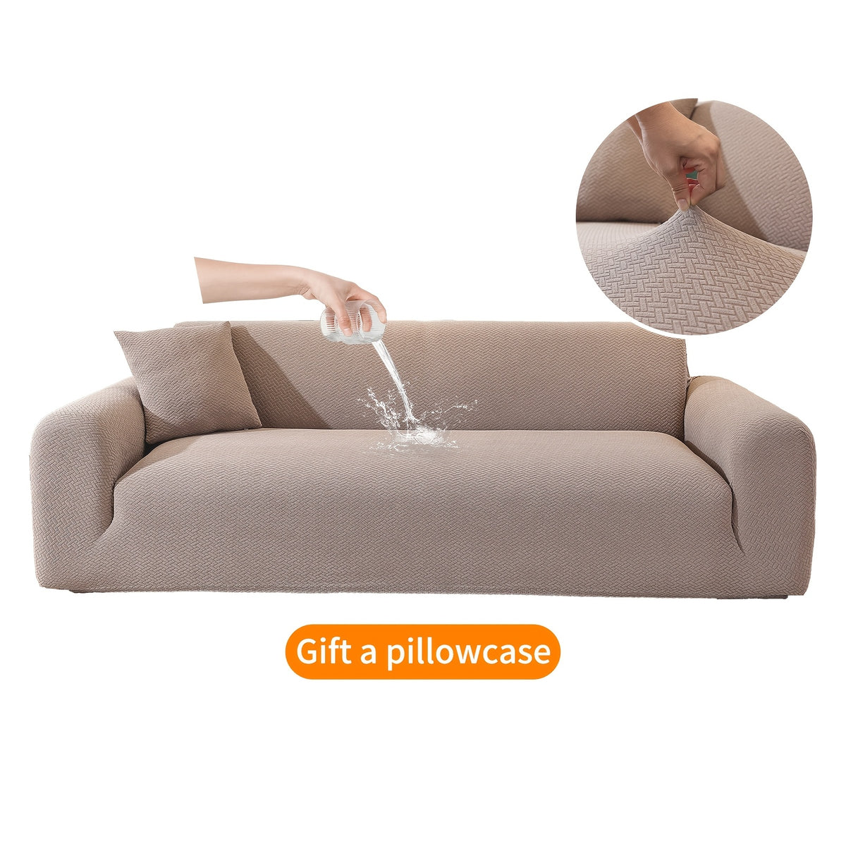 Housse de canapé extensible en polaire jacquard antidérapante, tissu de 180 à 200 g/m²