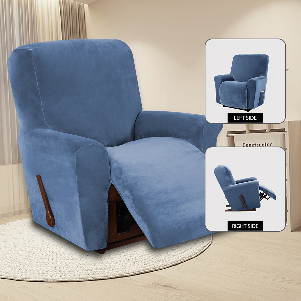 Housse de fauteuil épaisse extensible en velours, détail de la finition