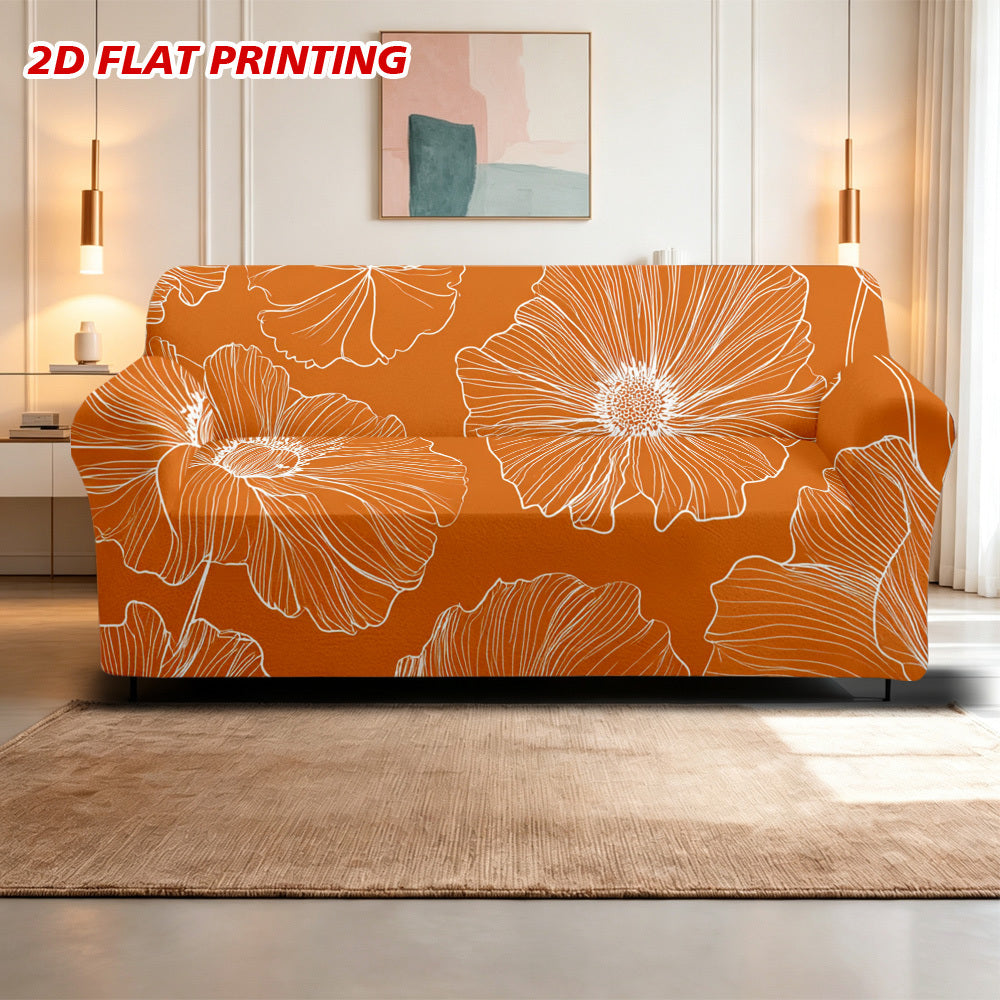 Housse de canapé en velours à motif fleuri au rendu glamour Image