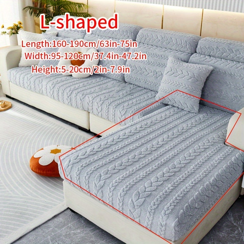 Housse de canapé extensible en velours jacquard antidérapante à housses, visuel produit