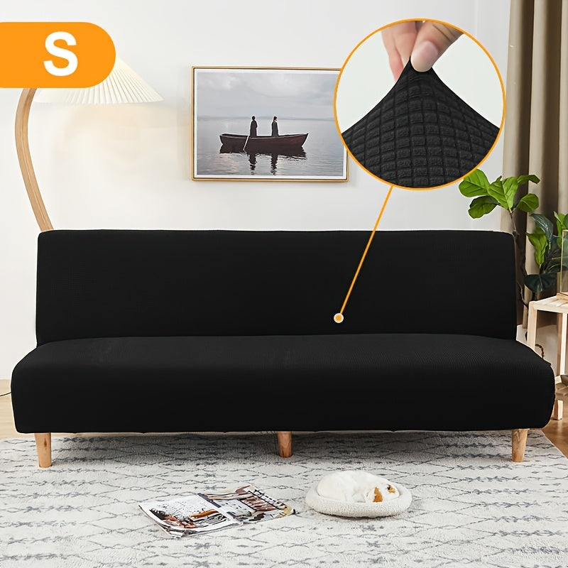 Housse de canapé extensible en polaire jacquard à maille gaufrée, mise en situation