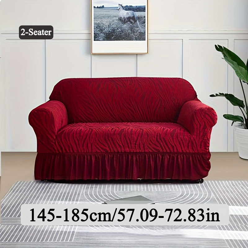 Housse de canapé extensible en jacquard, gros plan sur le tissu