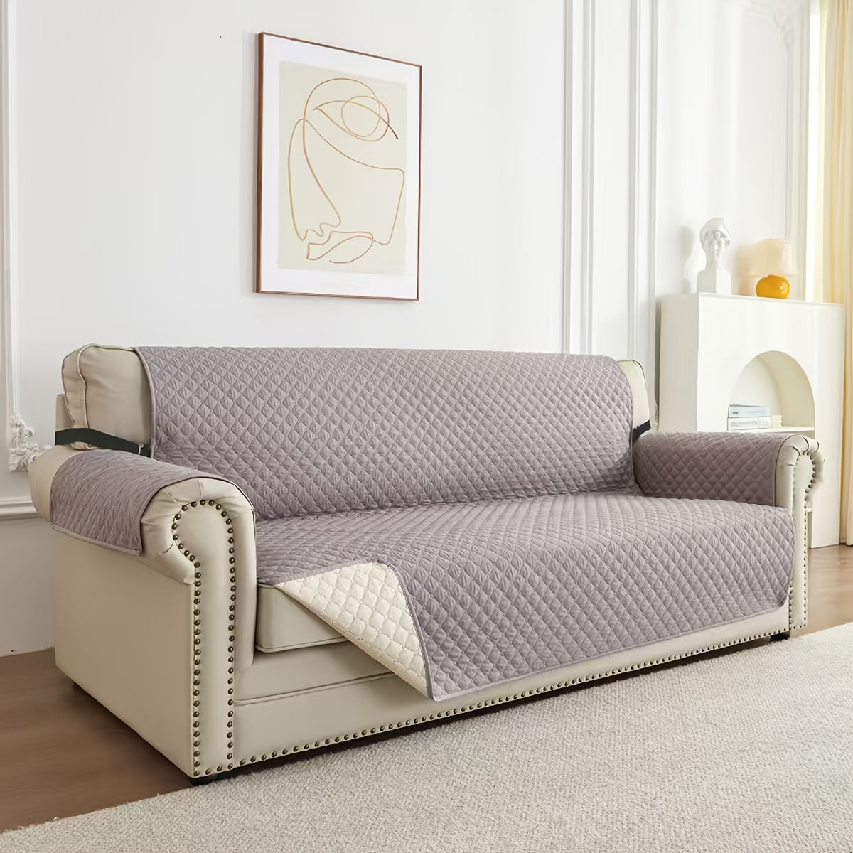 Housse de canapé légère en polyester antidérapante, compatible fauteuil, canapé deux places, canapé trois places