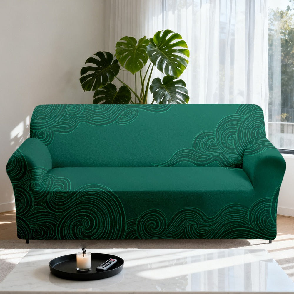 Housse de canapé légère extensible en fibre de lait imprimée anti-griffes, tissu de 120 à 140 g/m²