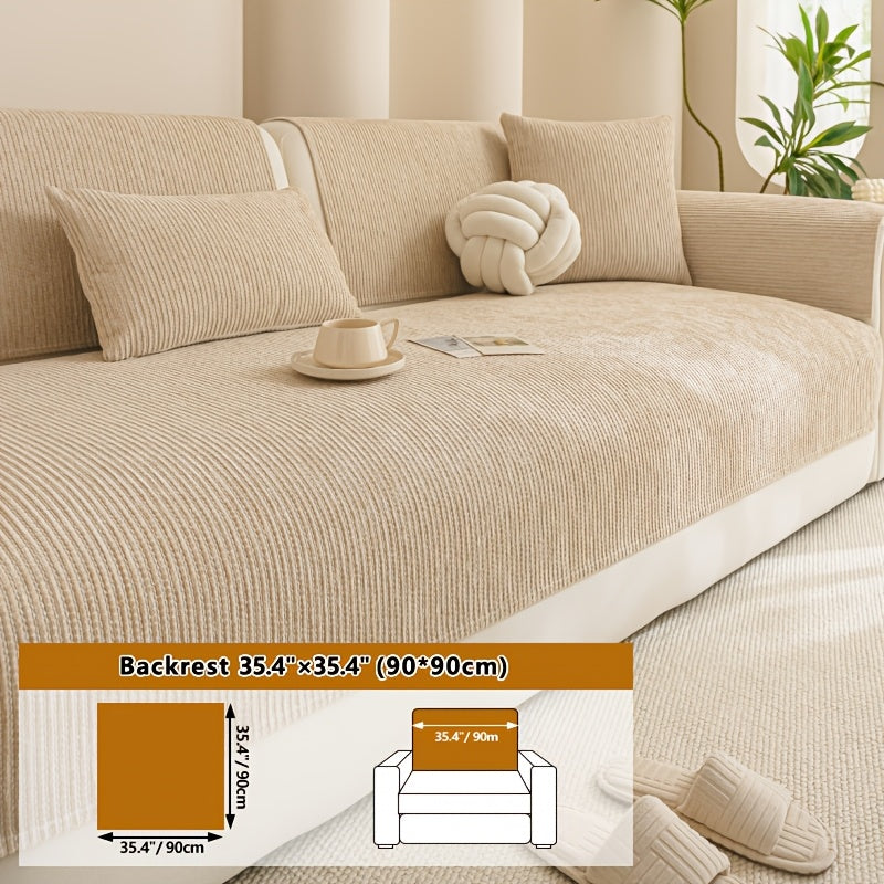 Housse de coussin en chenille en fils teints, gros plan sur le tissu